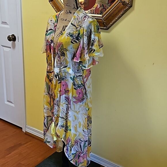 Floral sheer Whimsigoth robe or cover up size Medium/Large - Picture 4 of 13